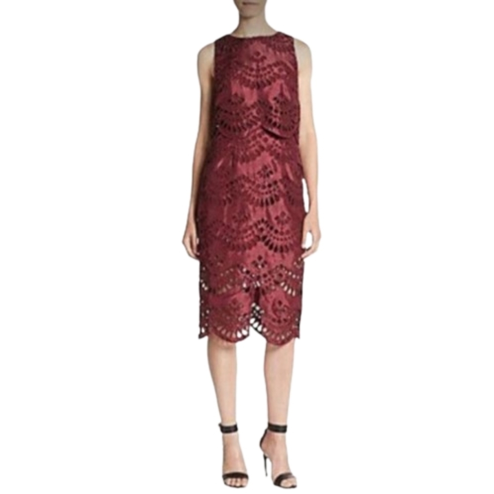 Keepsake The Label True Faith Lace Eyelet Midi Dress Women's Size M